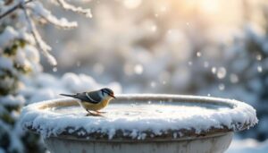 Einfacher Trick hält die Vogeltränke im Winter eisfrei